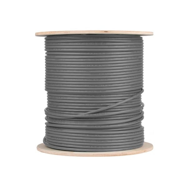 Cat6A 500ft Gray CMR UL Bulk Cable TAA Shielded F/UTP Solid 23AWG 550MHz 10G